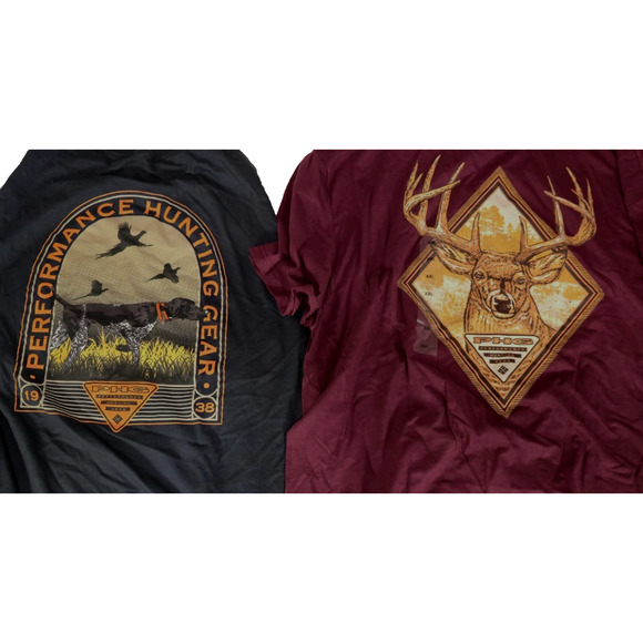 Columbia PHG T-Shirt Lot Of 2 Mens XXL Hunting Dog Ducks Deer Short Sleeves - Picture 1 of 7